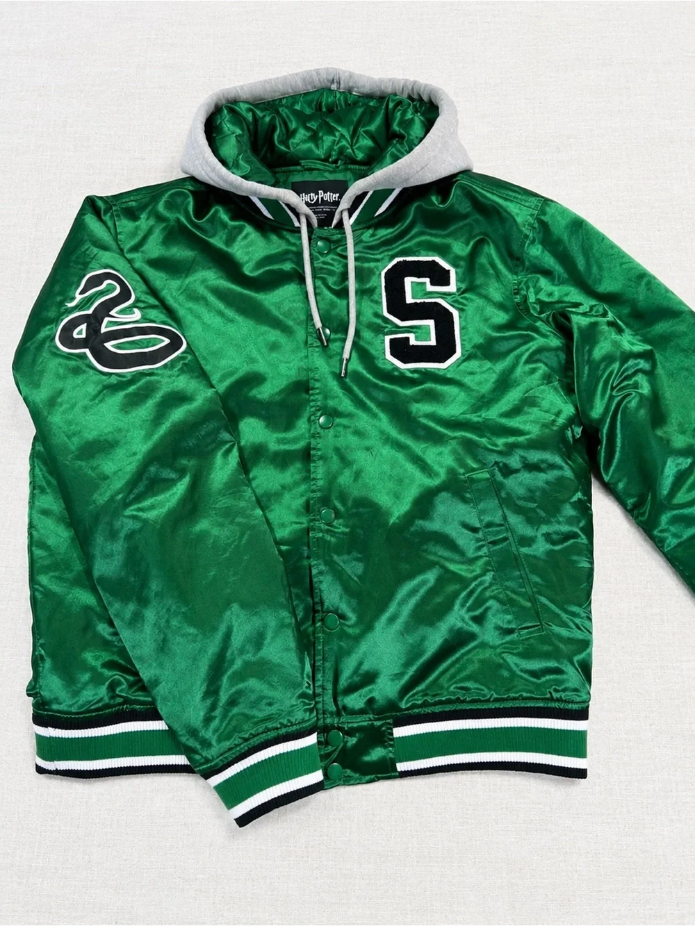 2019 Bioworld Officially Licensed Harry Potter Slytherin Bomber Jacket Size M